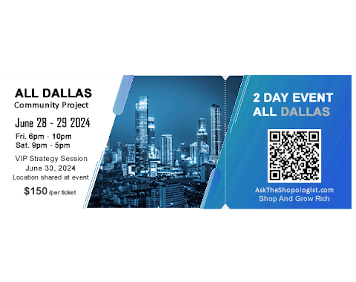 <p style="margin-bottom: 35px !important" <span class="btn-primary btn btn-toggle">BUY NOW $150/each</span></p><br>Dallas Event Ticket June 28 & 29, 2024<br>Food & Beverages Provided<br>VIP Strategy Session - Sunday- Invitation only