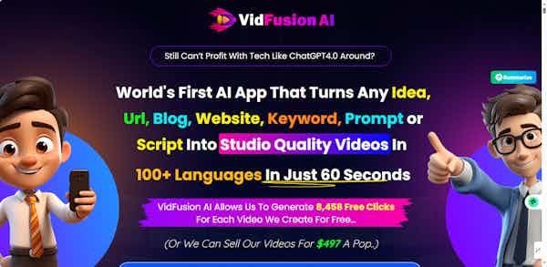 VidFusion AI - Transform Ideas into Stunning Videos in 60 Seconds
