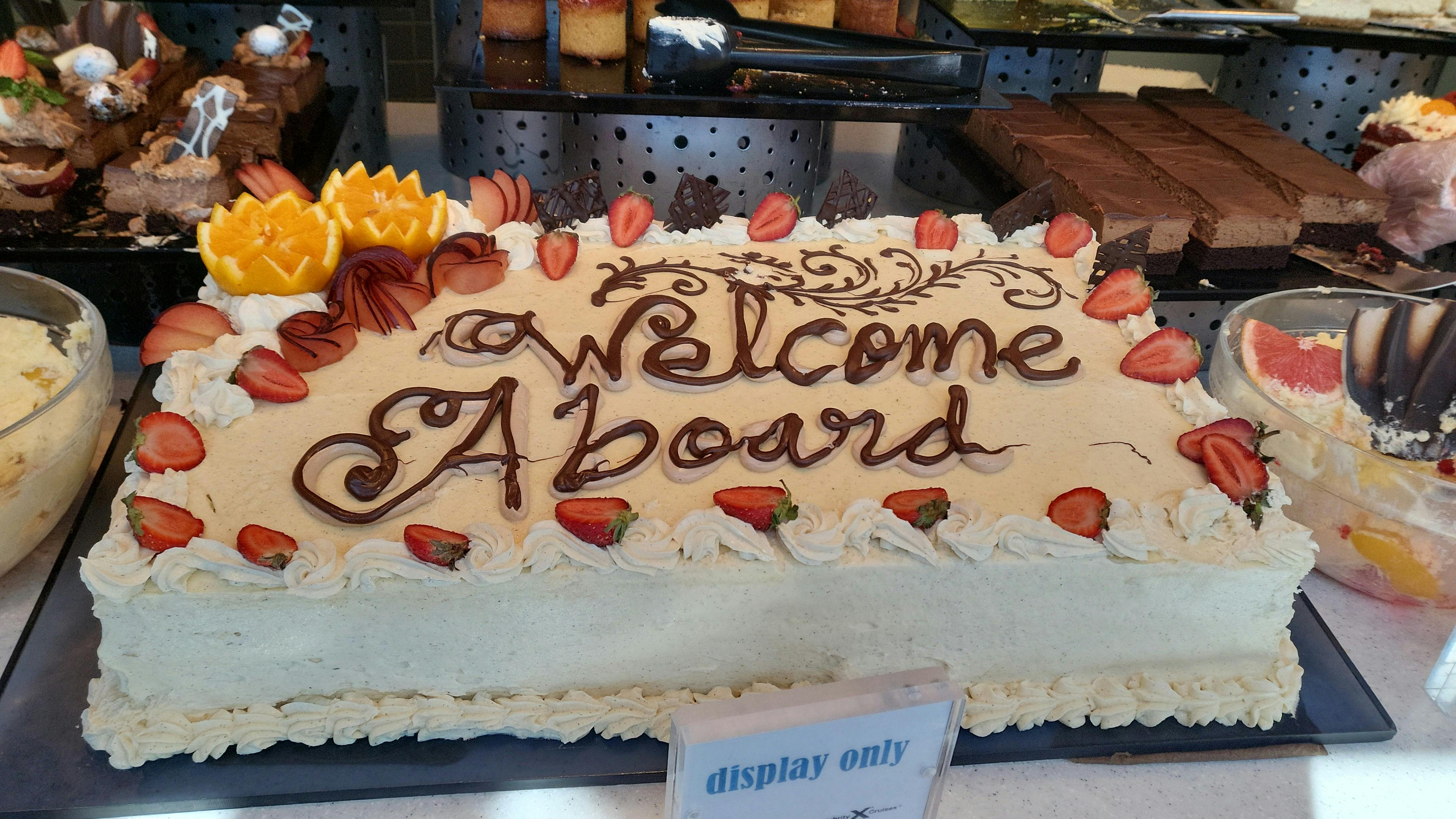 image of welcome aboard cake