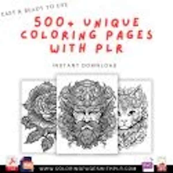 550+ Unique Adult & Teen Coloring Pages with PLR - High Quality Designs