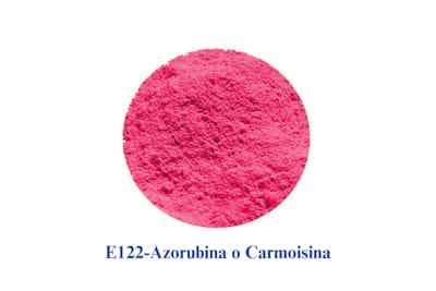 E122 Azorubina<br> o Carmoisina