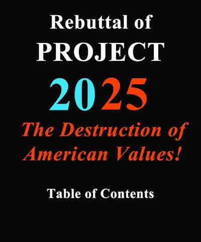 Project 2025 Table of Contents