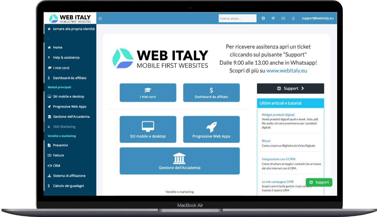 Piattaforma Web Italy Agenzia Web in Franchising 