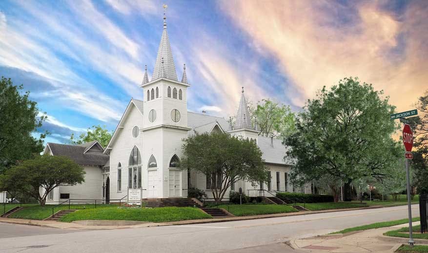 Brenham, TX Presbyterian Church After Photo Editing by SKD