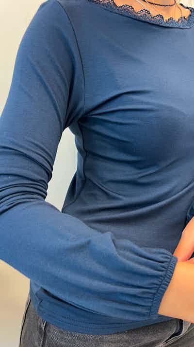 MAGLIA GIROCOLLO CON PIZZO