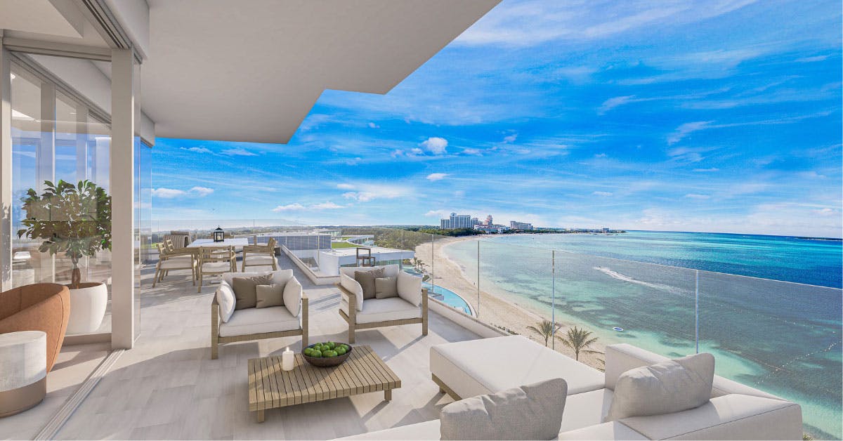 Nassau skyline with modern buildings and harbor view