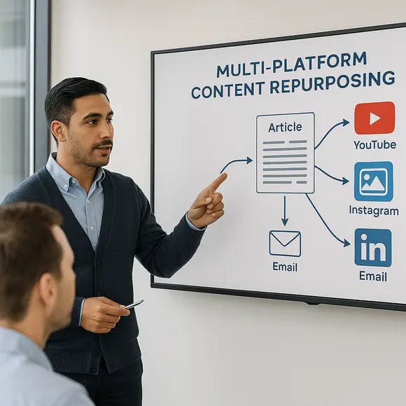 core content branching into multiple platform-specific formats