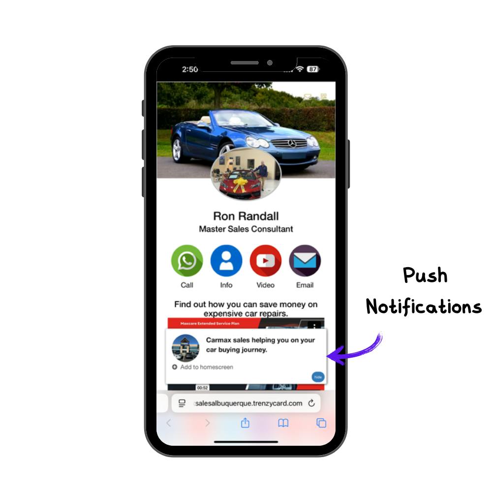 mobile business cards map directions