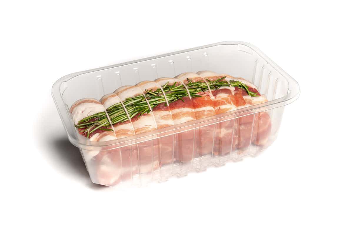 Roast pork with bacon