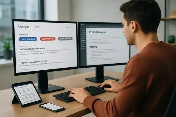 Comparison of optimized and unoptimized web pages with behavioral SEO metrics visible