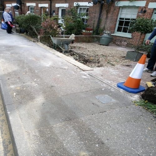 Westerham sliding selection of photos before and after work carried out