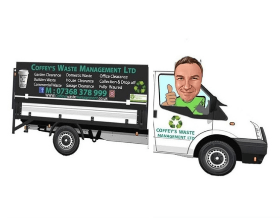Cartoon image of Noel in his truck