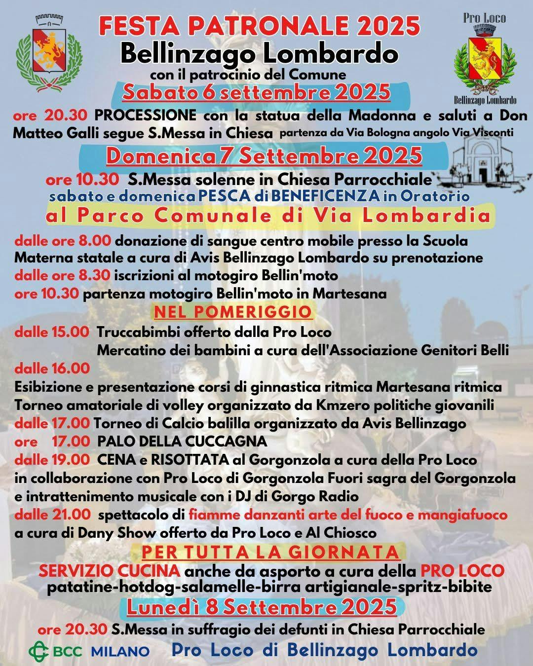Domenica 7 settembre Bellinzago Lombardo MI.